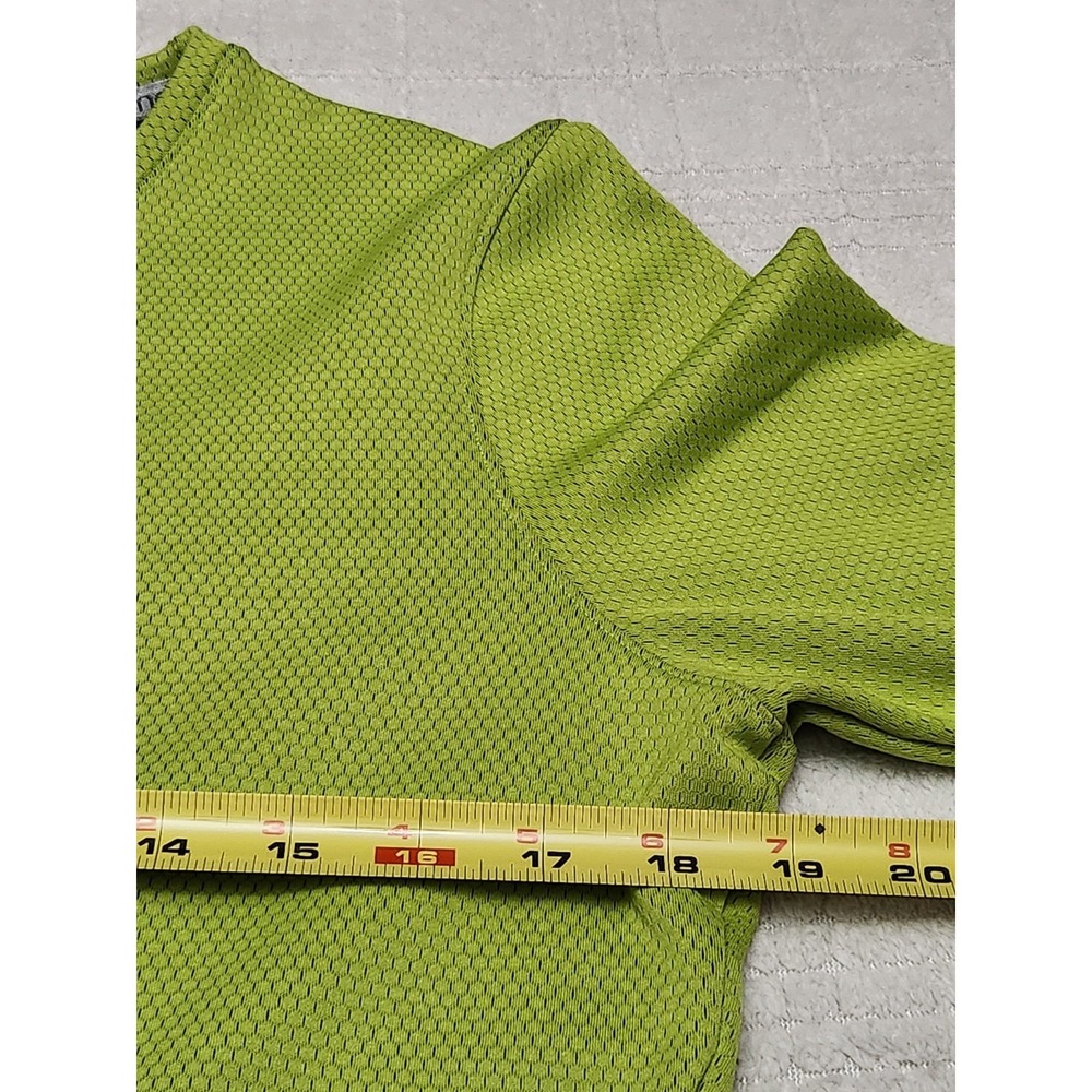 UA Fitted Coupe Ajustee Cold Gear Thumbhole LS Neon Green Thermal Women's Size L - Picture 6 of 8